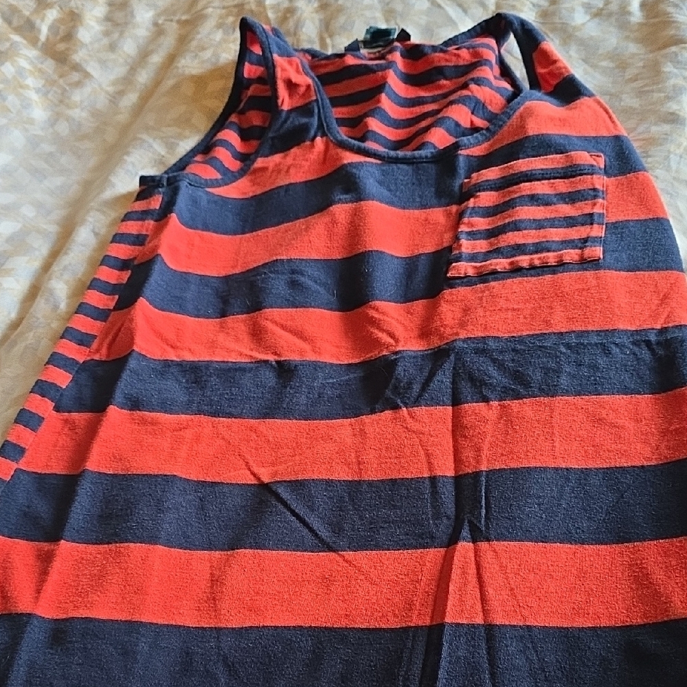 French Connection Bold Red and Blue Striped Tank Top